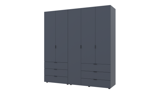 Wardrobe for clothes Gelar Doros Graphite 2+3 chipboard
