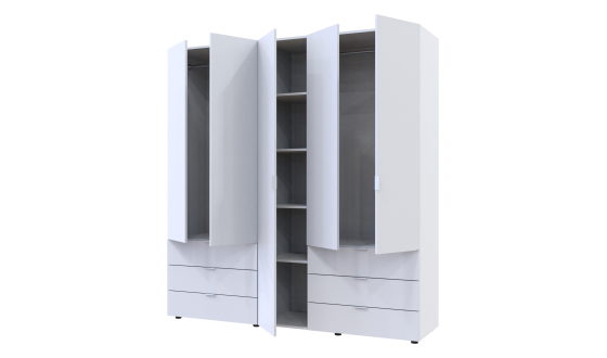 Wardrobe for clothes Gelar Doros White 2+3 chipboard