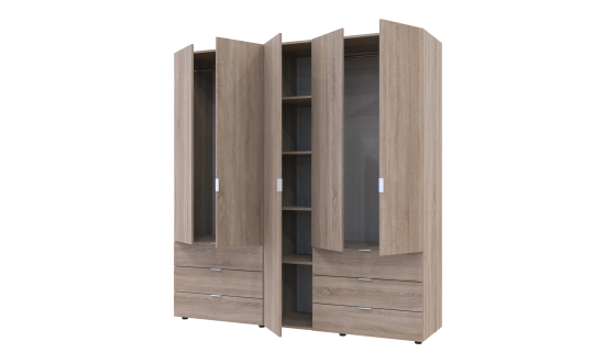 Wardrobe for clothes Gelar Doros Oak Sonoma 2+3 chipboard