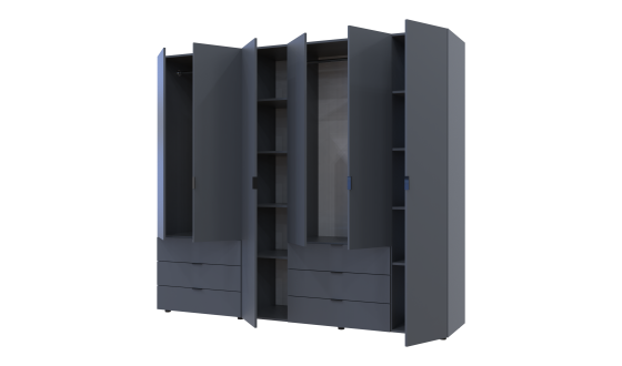 Wardrobe for clothes Gelar Doros Graphite 2+4 chipboard