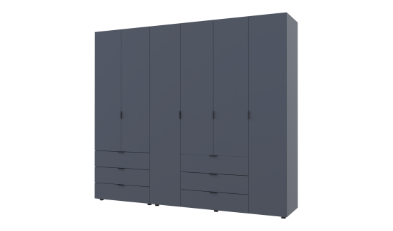 Wardrobe for clothes Gelar Doros Graphite 2+4 chipboard
