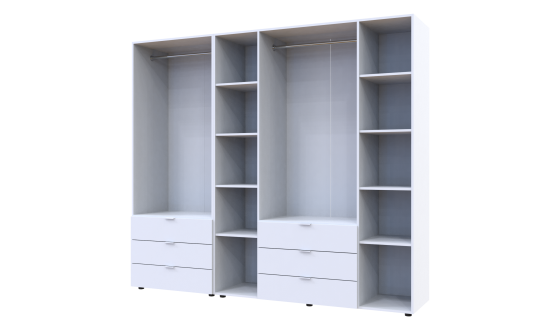 Wardrobe for clothes Gelar Doros White 2+4 chipboard