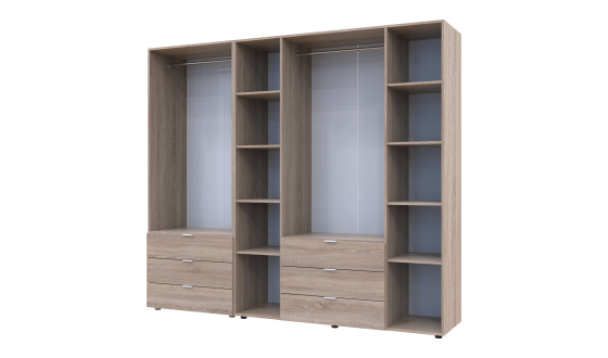 Wardrobe for clothes Gelar Doros Oak Sonoma 2+4 chipboard