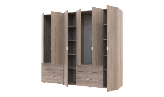 Wardrobe for clothes Gelar Doros Oak Sonoma 2+4 chipboard