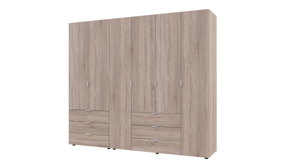 Wardrobe for clothes Gelar Doros Oak Sonoma 2+4 chipboard