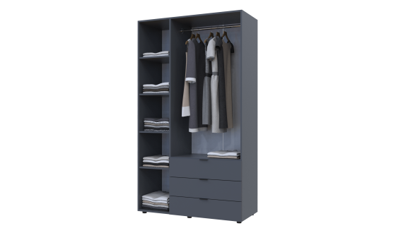 Wardrobe for clothes Gelar Doros Graphite 3 chipboard