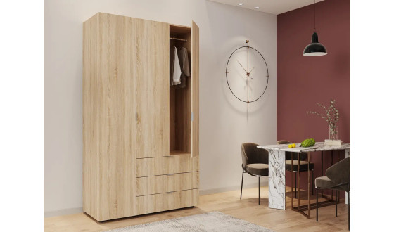 Wardrobe for clothes Gelar Doros Oak Sonoma 3 chipboard