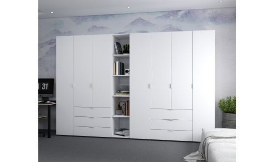 Wardrobe for clothes Gelar Doros White 3+4 chipboard with a shelf