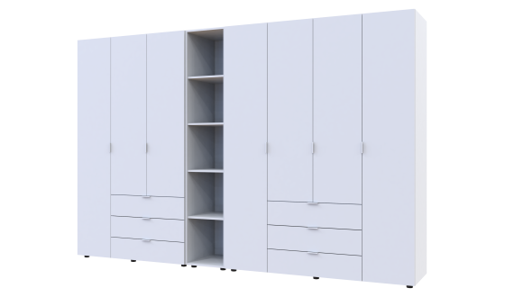 Wardrobe for clothes Gelar Doros White 3+4 chipboard with a shelf