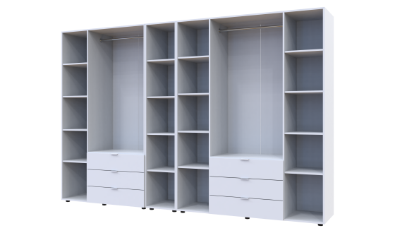 Wardrobe for clothes Gelar Doros White 3+4 chipboard with a shelf