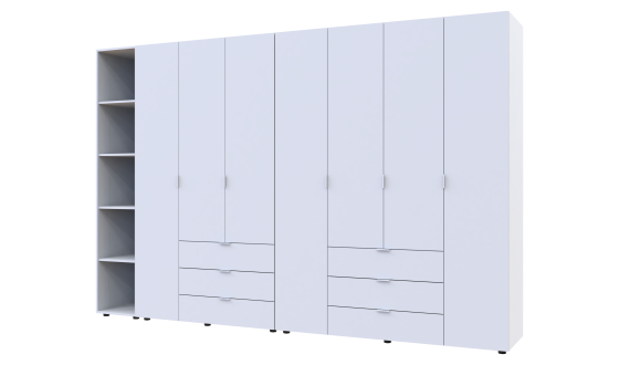 Wardrobe for clothes Gelar Doros White 3+4 chipboard with a shelf