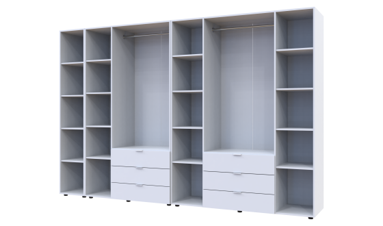 Wardrobe for clothes Gelar Doros White 3+4 chipboard with a shelf