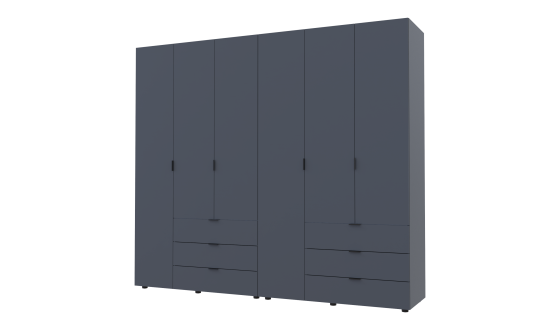 Wardrobe for clothes Gelar Doros Graphite 3+3 chipboard