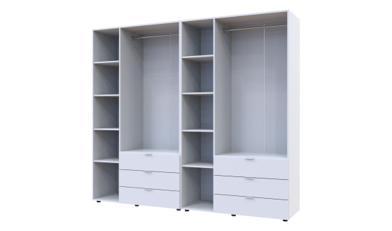 Wardrobe for clothes Gelar Doros White 3+3 chipboard