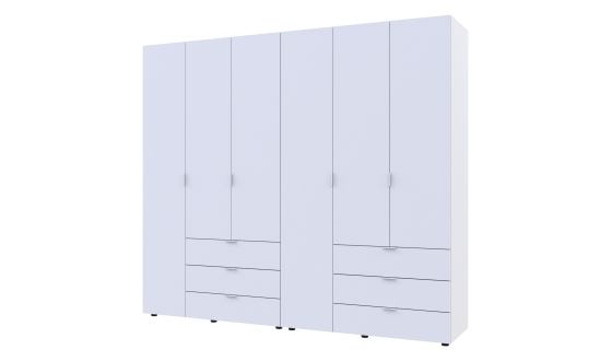 Wardrobe for clothes Gelar Doros White 3+3 chipboard