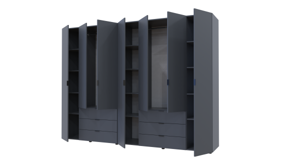 Wardrobe for clothes Gelar Doros Graphite 3+4 chipboard