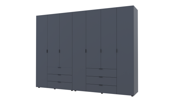 Wardrobe for clothes Gelar Doros Graphite 3+4 chipboard